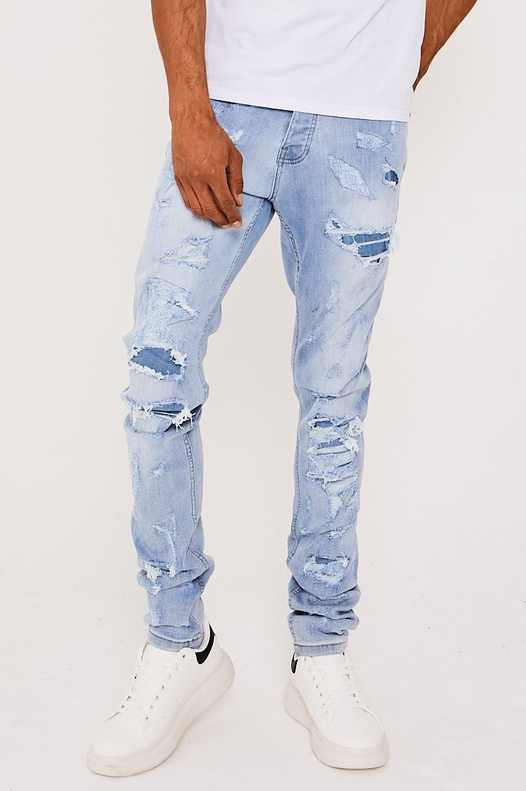 Men ripped clearance tapered jeans