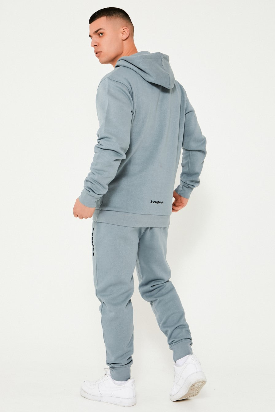 Mens grey hot sale fleece tracksuit