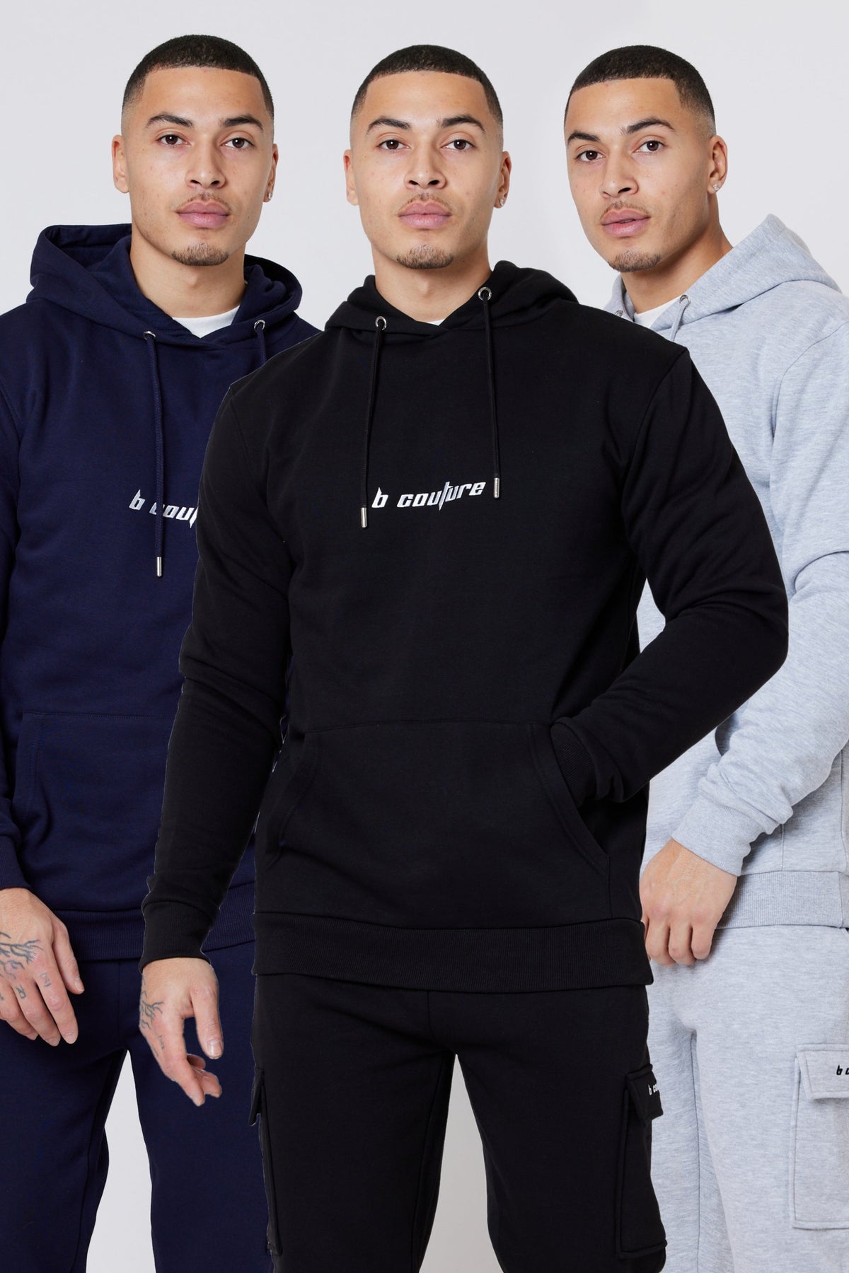 Merton Road 3-Pack Fleece Hoodie - Black/Navy/Grey