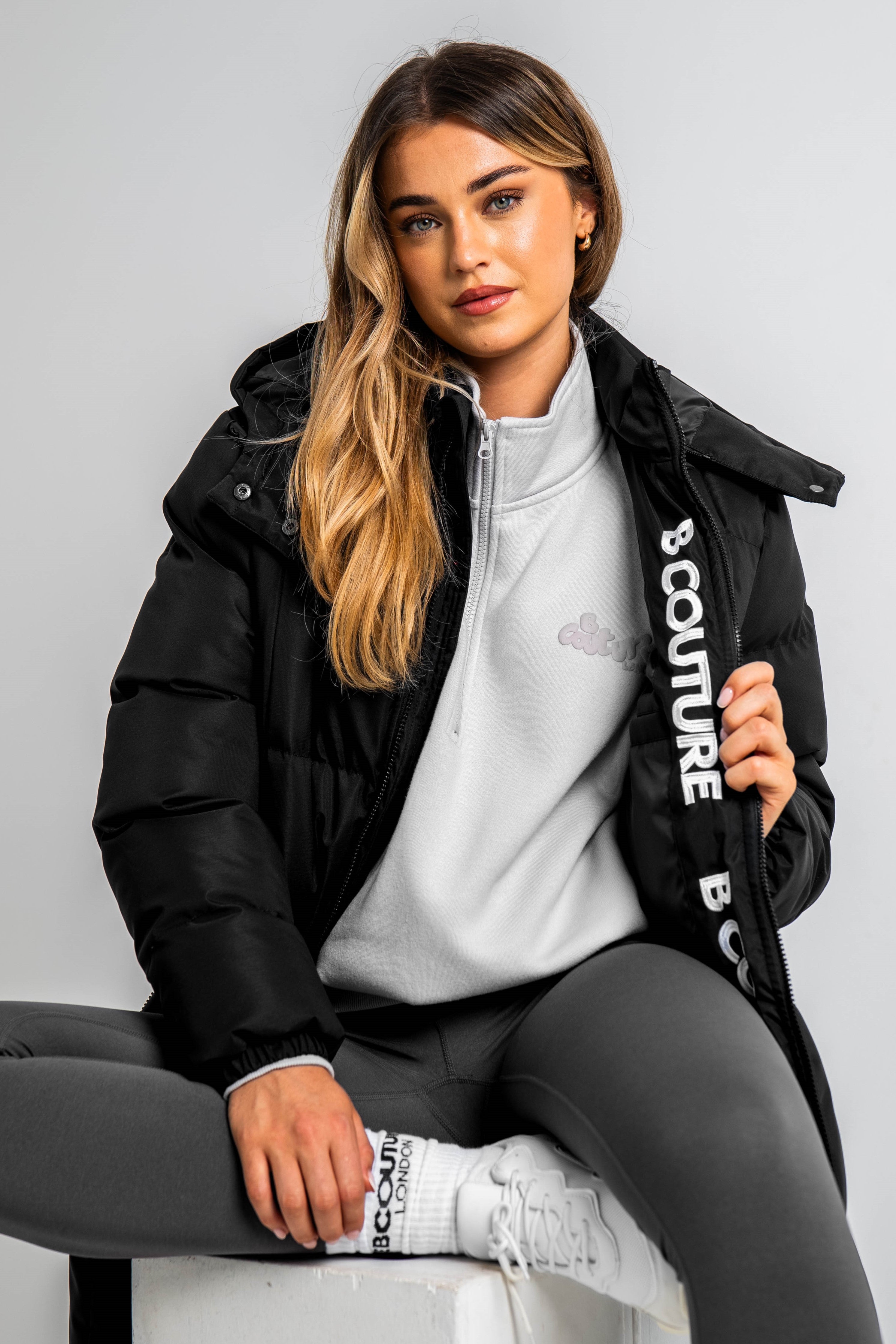 Longline puffer jacket black online