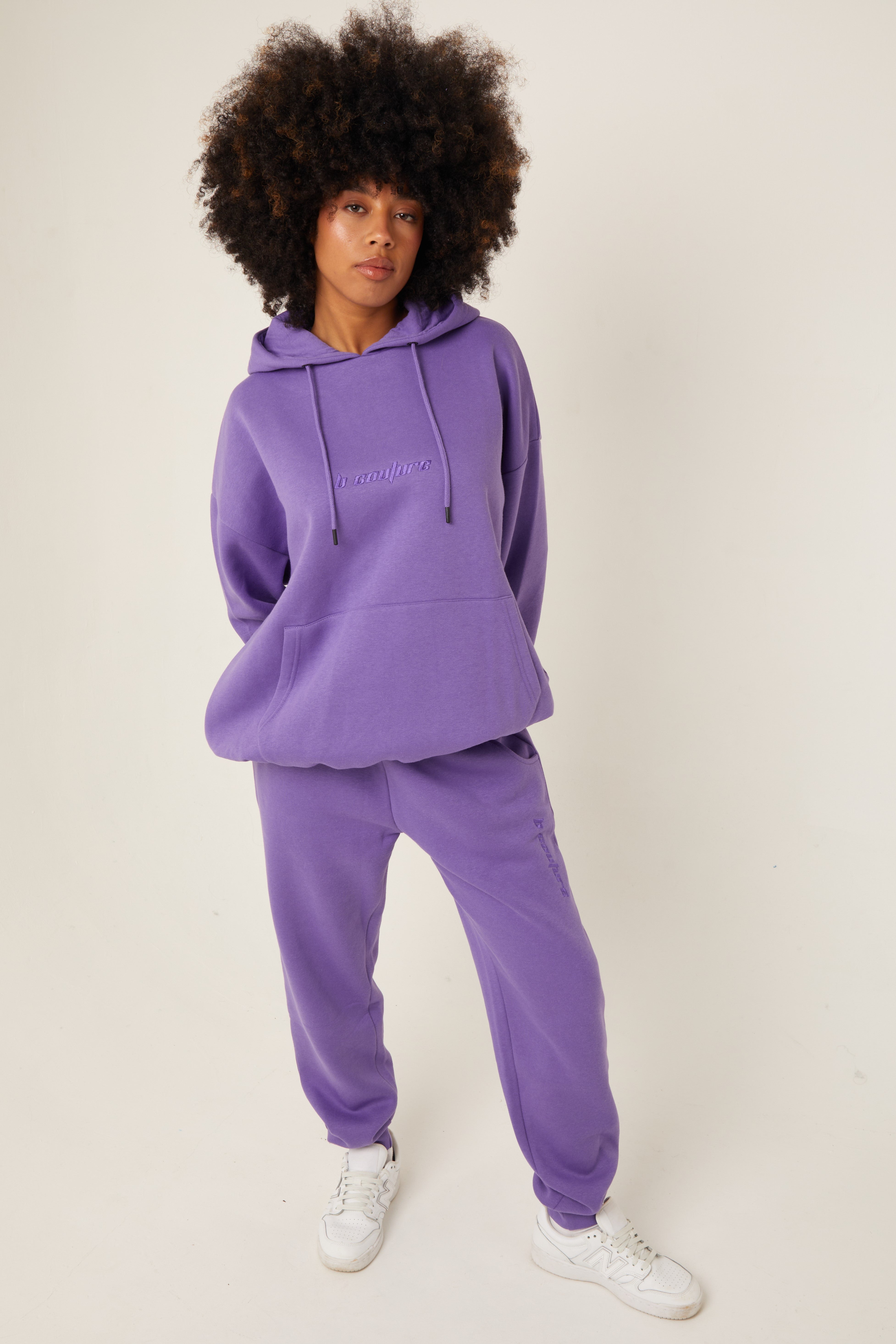 Essential Oversized Fleece Tracksuit Purple