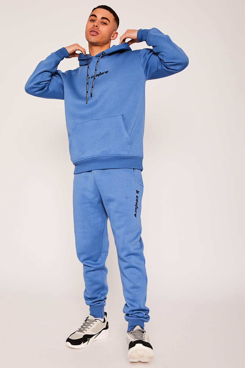 Plain blue hot sale tracksuit